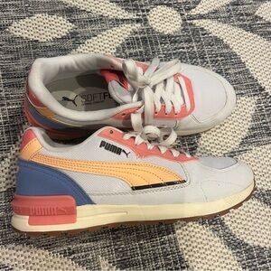 Colorful Puma 7.5 Women’s Sneakers Pink Purple White Orange Pastel Bright